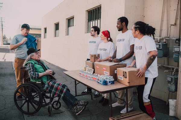 Volunteer at a community event